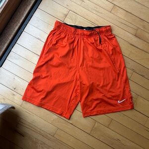 Nike Men's Bright Orange Athletic Shorts
